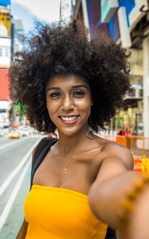 Individual Therapy at Avena Psychological Services in NY & NJ Black woman taking a selfie